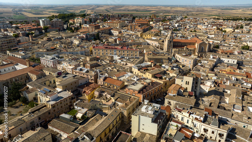 Fotografie Aerial view of the historic center of Lucera, in the province of Foggia, Puglia, Italy