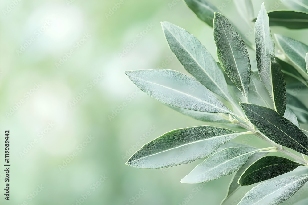 Obraz premium Olive Branch Leaves Background Image