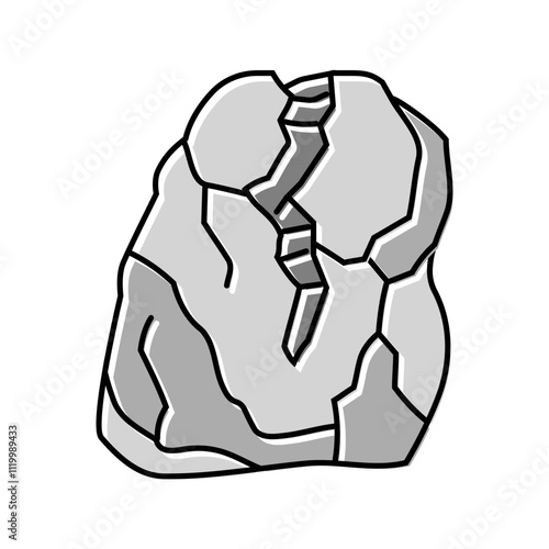 splitting rock fracture color icon vector. splitting rock fracture sign. isolated symbol illustration