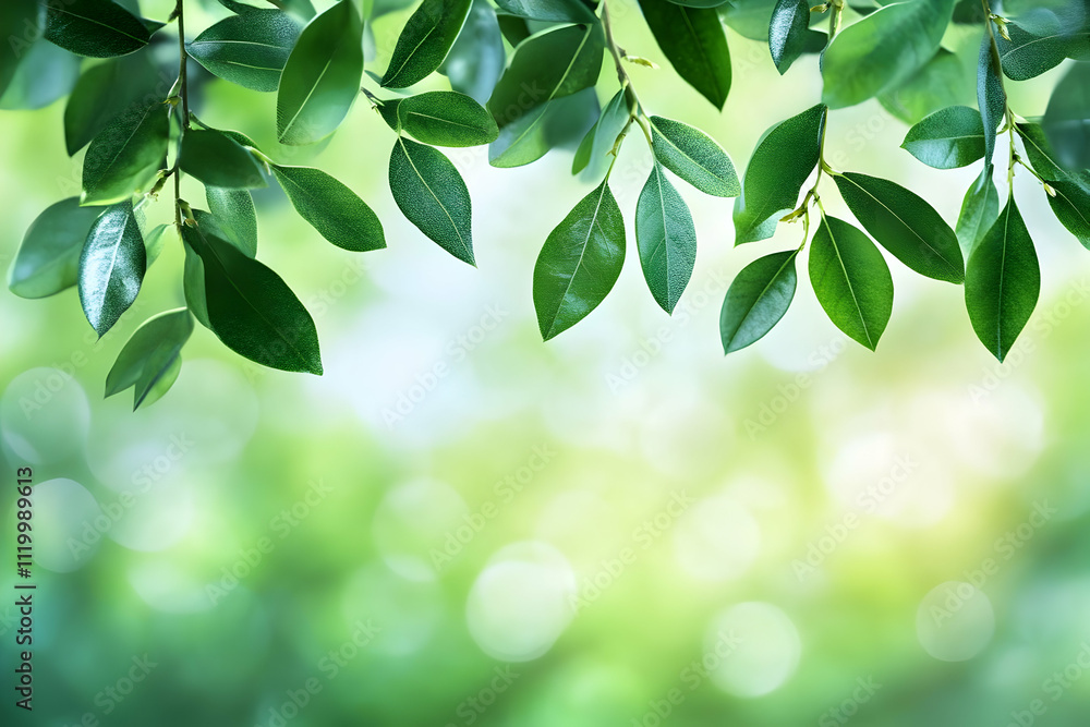 Obraz premium Green Leaf Background Illustration
