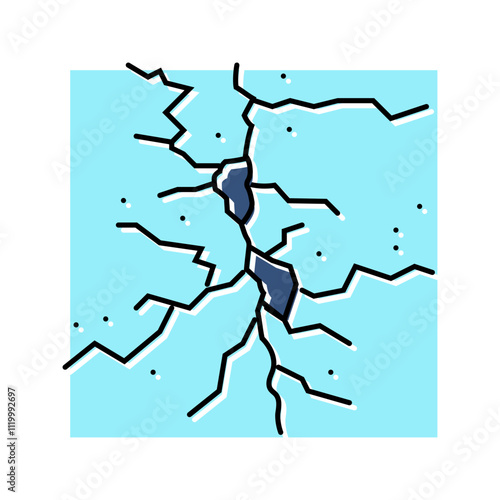 crack in ice fracture color icon vector. crack in ice fracture sign. isolated symbol illustration