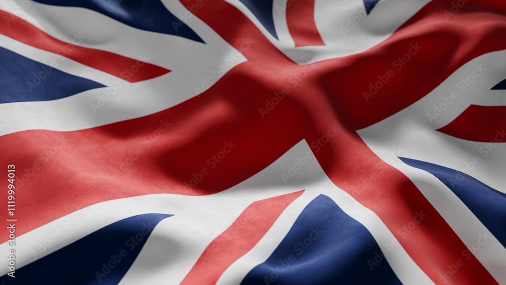 Fototapeta premium Close-up of Waving United Kingdom flag