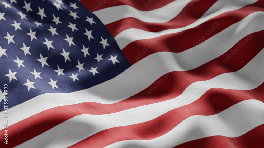 Fototapeta premium Close-up of Waving USA flag