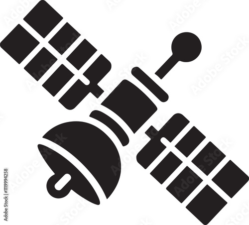 Elegant vector graphic capturing the essence of satellite exploration in space.