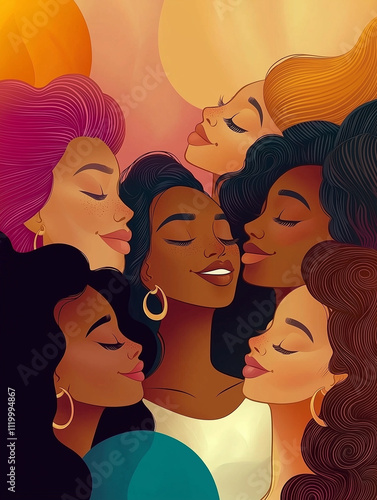 Close-up of diverse young w...