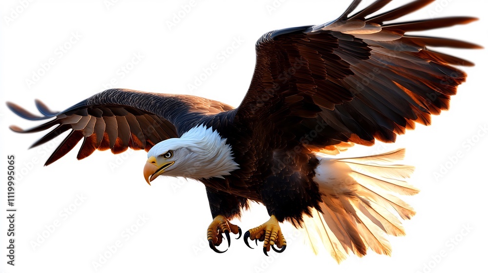 Obraz premium Majestic Bald Eagle in Flight: A Symbol of Freedom and Power