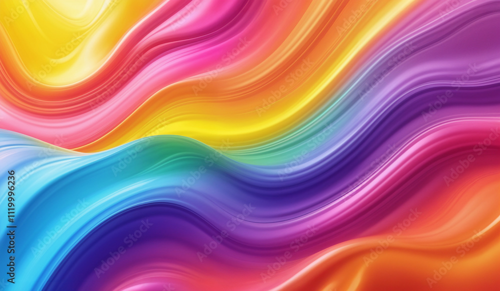 Obraz premium Splashing rainbow liquid texture background illustration. AI generated.