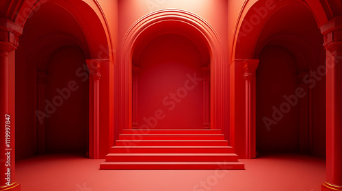 Red Archway 3D Background