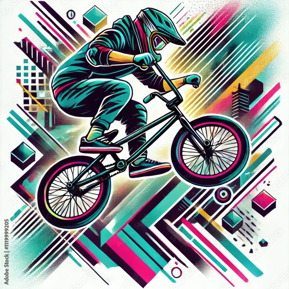 Fototapeta premium Design a dynamic BMX action background.
