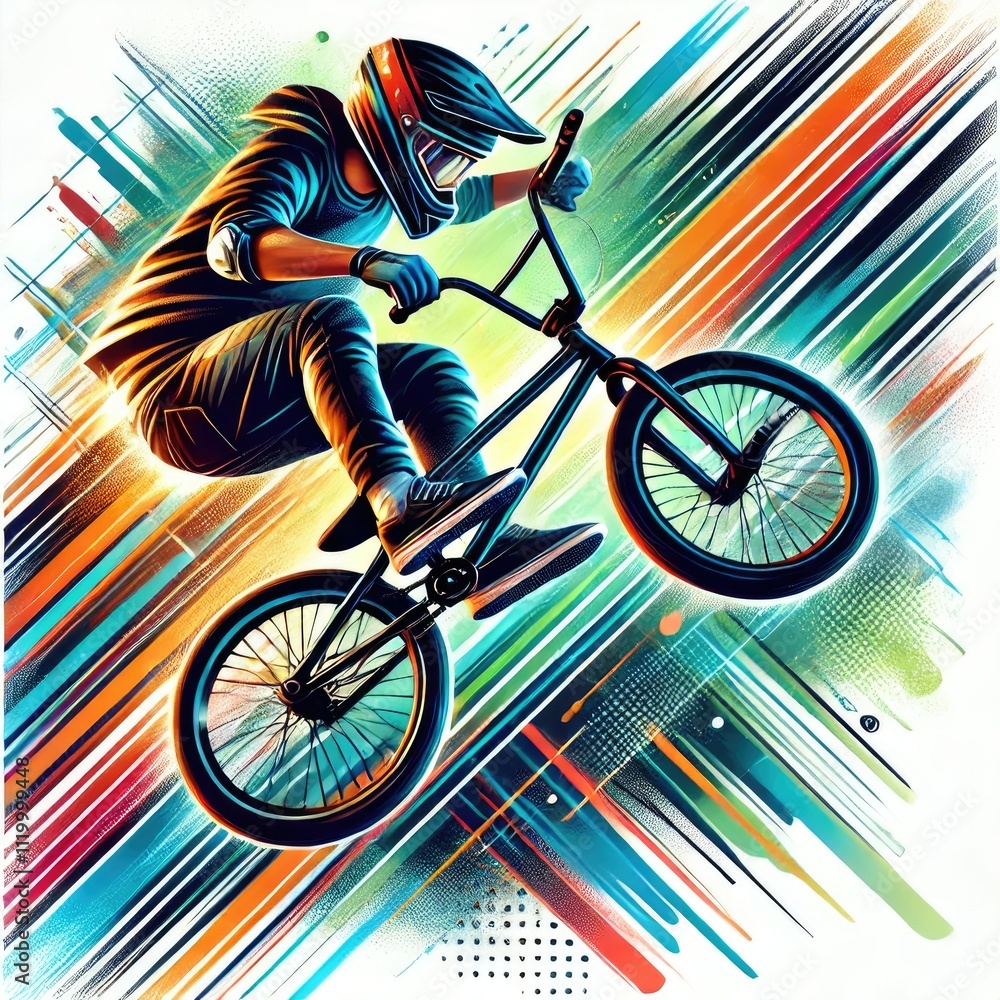 Fototapeta premium Design a dynamic BMX action background.