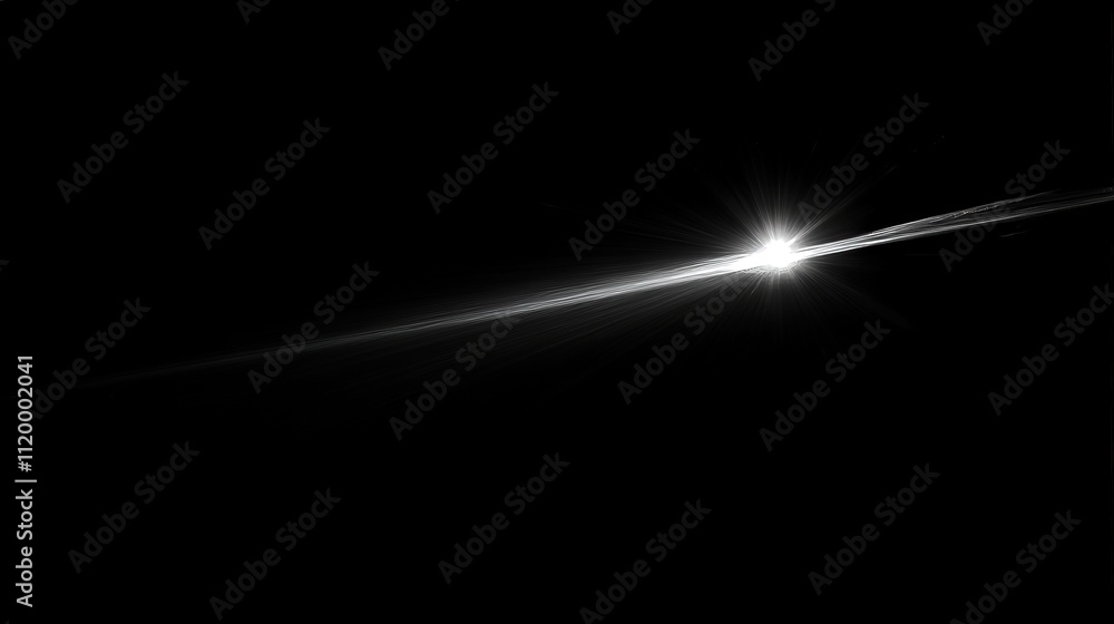 Bright Star Light Streak Across Dark Background Bright Star Light Streak Across Dark Background