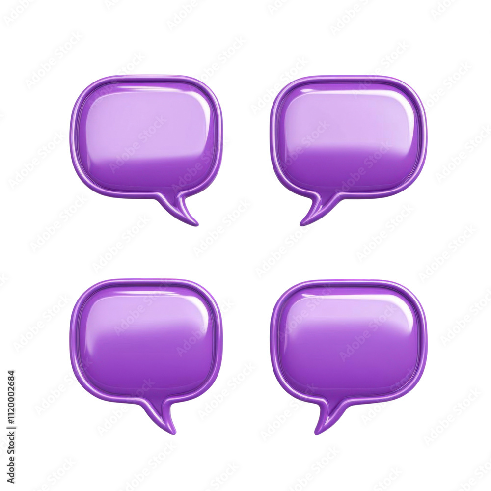 Purple Speech Bubbles Isolated On Transparent Background. Vector Illustration. Purple Speech Bubbles Isolated On Transparent Background. Vector Illustration.
