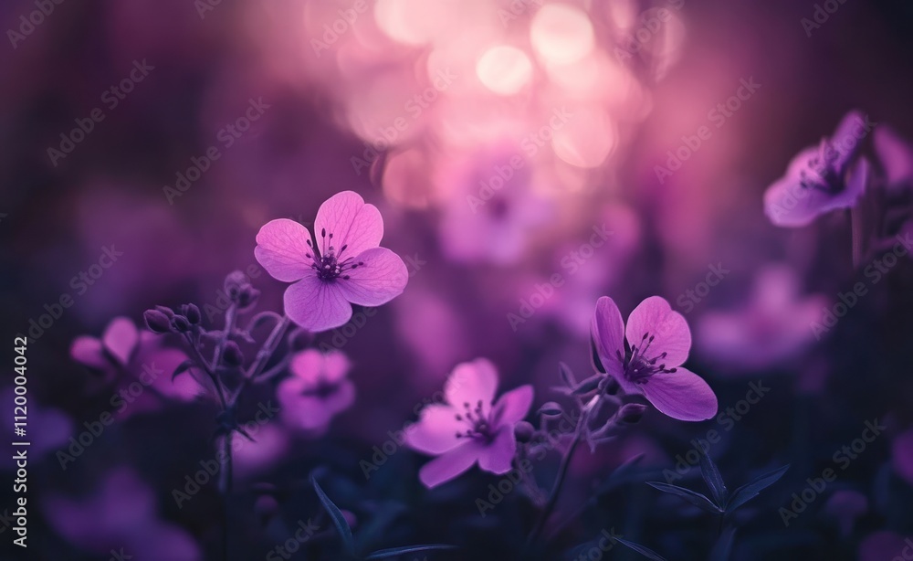 Pink and purple flowers with a blurred background Pink and purple flowers with a blurred background