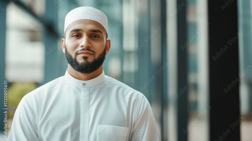 Portrait of a confident muslim businessman in an office building, with copy space Portrait of a confident muslim businessman in an office building, with copy space