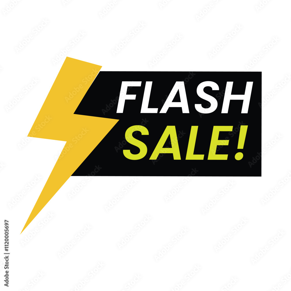 Flash Sale with thunder vector illustration Flash Sale with thunder vector illustration
