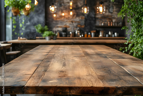 Rustic Wooden Table Background Image