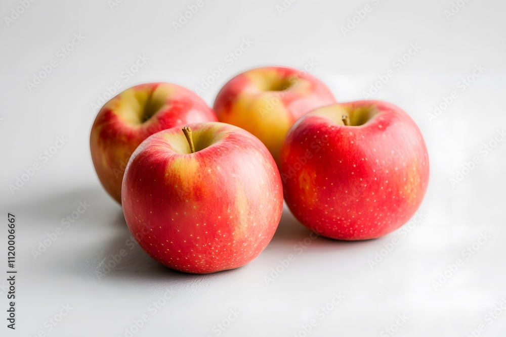Four Red Apples on a White Background Four Red Apples on a White Background