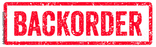 Foto Backorder Stamp Transparent Seal, Red Grunge Backorder Word Rubber Stamp Seal