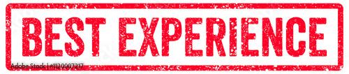 Best Experience Stamp Transparent Seal, Red Grunge Best Experience Word Rubber Stamp Seal