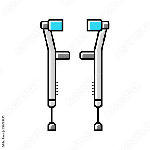 walking crutches fracture injury color icon vector. walking crutches fracture injury sign. isolated symbol illustration