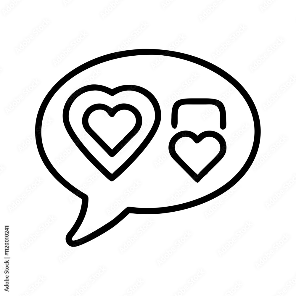 love quote Outline Icon, valentine icon - Black outline icon of love quote symbolizing valentines day, holidays, and festive in simple design love quote Outline Icon, valentine icon - Black outline icon of love quote symbolizing valentines day, holidays, and festive in simple design