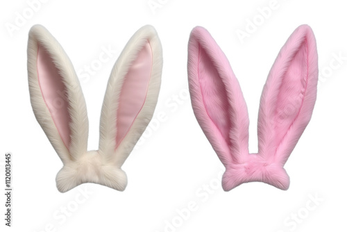 Easter bunny rabbit ears isolated on white or transparent background.