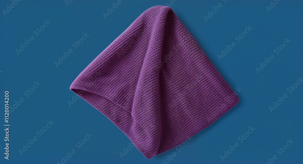 Knitted blanket on Blue background design Knitted blanket on Blue background design