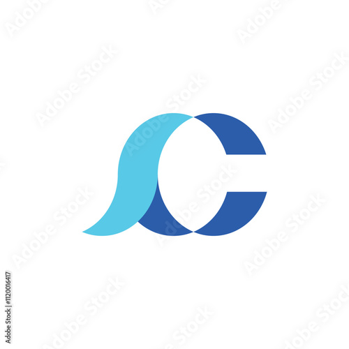 letter sc logo design element vector template