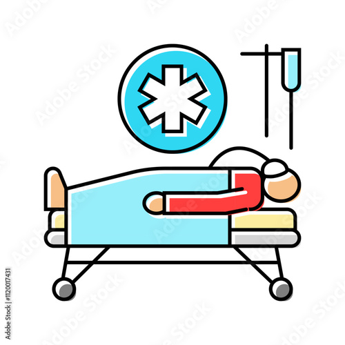 plaster cast scissors fracture injury color icon vector. plaster cast scissors fracture injury sign. isolated symbol illustration