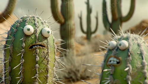 The chatty cactus shared desert tales with the wandering tumbleweeds.