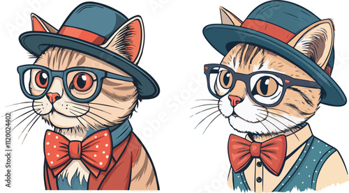 Portrait of a surprised cat Scottish Straight