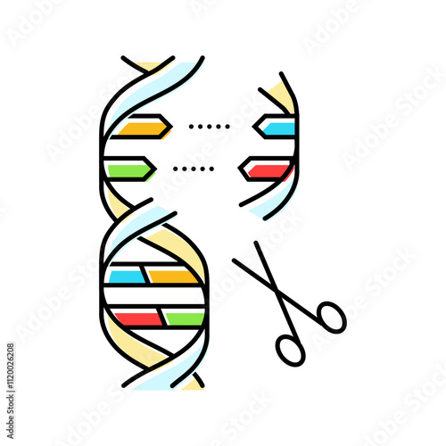 gene editing scissors genetic color icon vector. gene editing scissors genetic sign. isolated symbol illustration