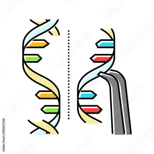 genome editing genetic engineering color icon vector. genome editing genetic engineering sign. isolated symbol illustration