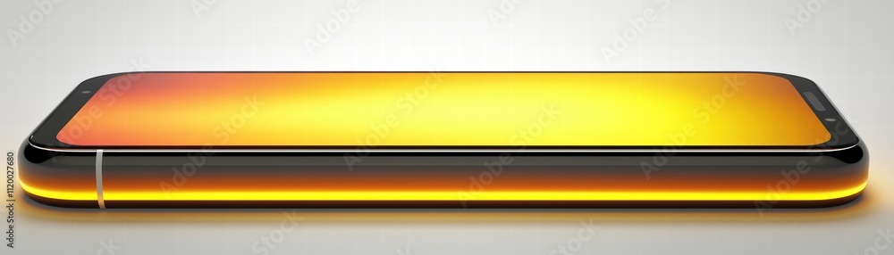 Obraz premium Ai-enhanced mobile phone display at modern tech expo digital showcase futuristic environment close-up view