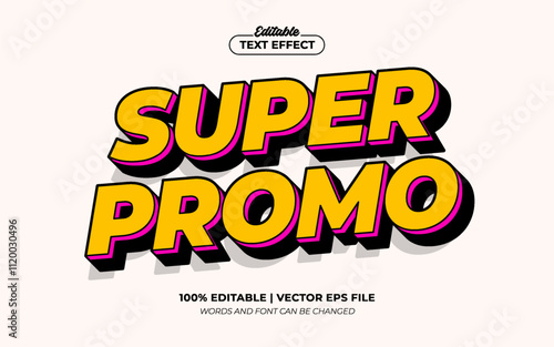 Super Promo 3d Editable Text Effect Style Premium Vector