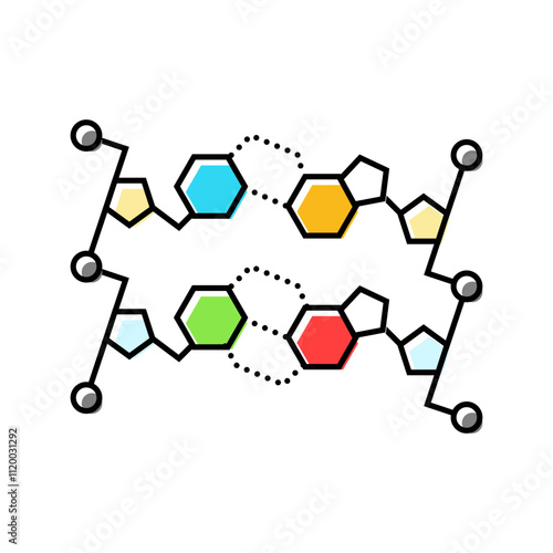 dna fragment genetic engineering color icon vector. dna fragment genetic engineering sign. isolated symbol illustration