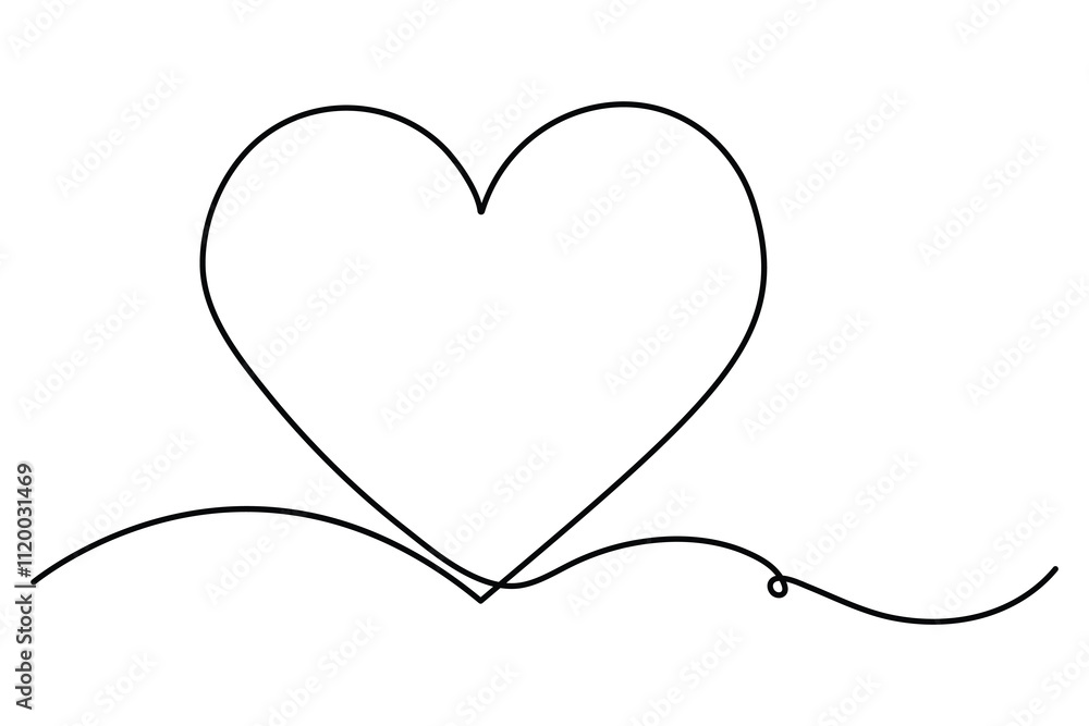 Heart continuous one line art drawing of heart hand drawn vector illustration
Heart continuous one line art drawing of heart hand drawn vector illustration