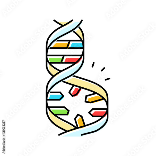 mutated dna genetic engineering color icon vector. mutated dna genetic engineering sign. isolated symbol illustration
