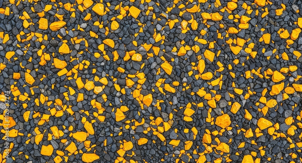 Rock Gravel on Yellow background design Rock Gravel on Yellow background design