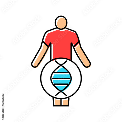 fish with dna genetic engineering color icon vector. fish with dna genetic engineering sign. isolated symbol illustration