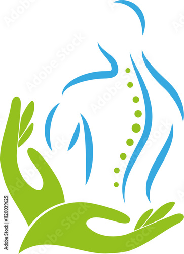Person, Mensch und Hände, Orthopädie, Chiropraktiker, Logo, Icon