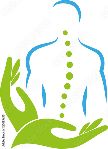 Person und Hände, Orthopädie, Chiropraktiker, Heilpraktiker, Logo, Icon