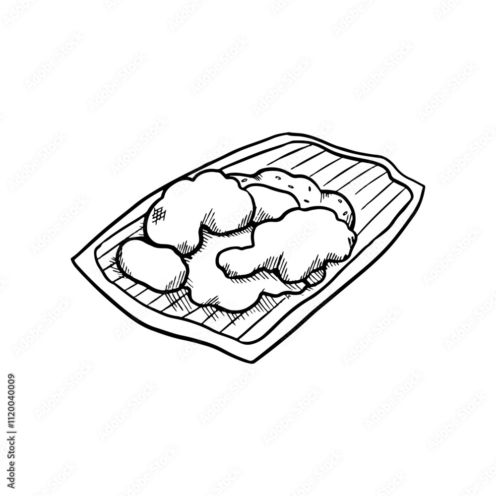Indonesian Food nasi padang Art line Indonesian Food nasi padang Art line