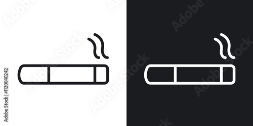 Cigarette icons. vector set in black colors