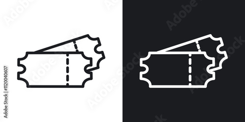 Event ticket icons. vector set in black colors