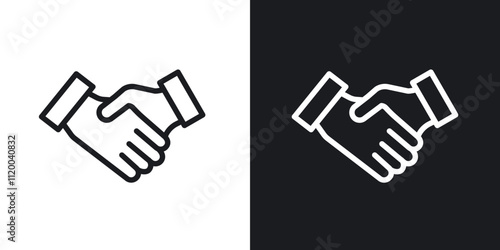 Handshake icons. vector set in black colors