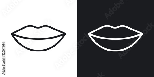 Lips icons. vector set in black colors