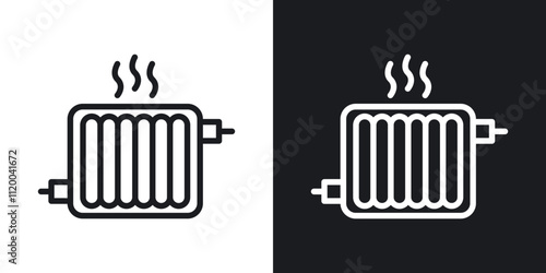 Radiator icons. vector set in black colors