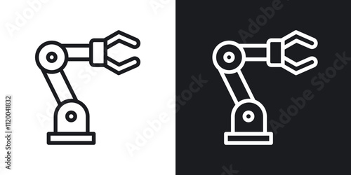 Robot arm icons. vector set in black colors