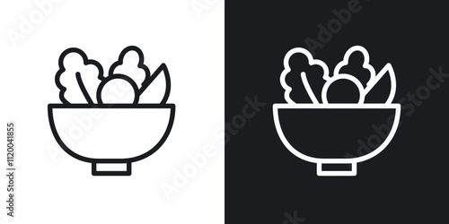 Salad icons. vector set in black colors